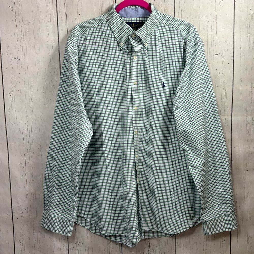 Ralph Lauren Classic Fit Non-Iron Dress Shirt XXL Plaid Long Sleeve Button Down